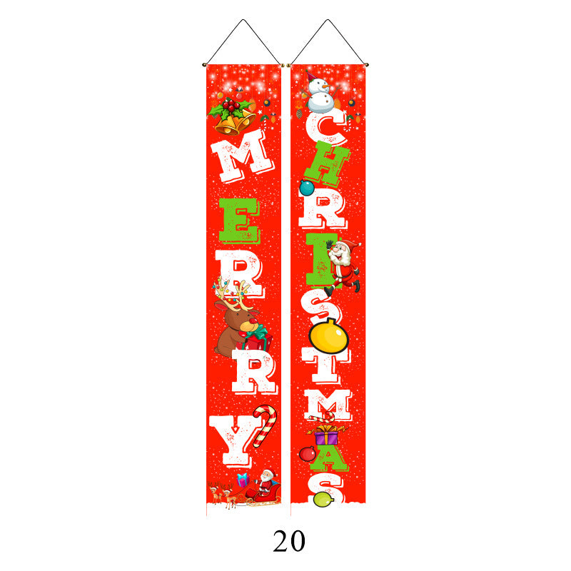 Christmas Couplet Curtain Hanging Cloth Lattice Decoration Hanging Flag