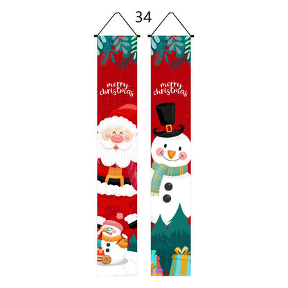 Christmas Couplet Curtain Hanging Cloth Lattice Decoration Hanging Flag
