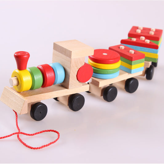 Ezzilife Wooden Train Toy – 3-in-1 Tractor Puzzle for Kids | SA Montessori Toy