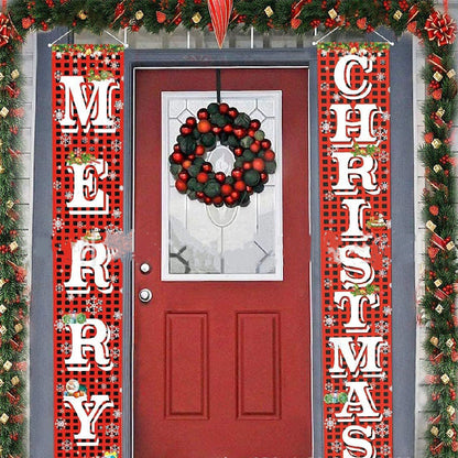 Christmas Festival Couplet Atmosphere Layout Sports Outdoor Decorative Door Curtain Festival Flag Decoration Supplies