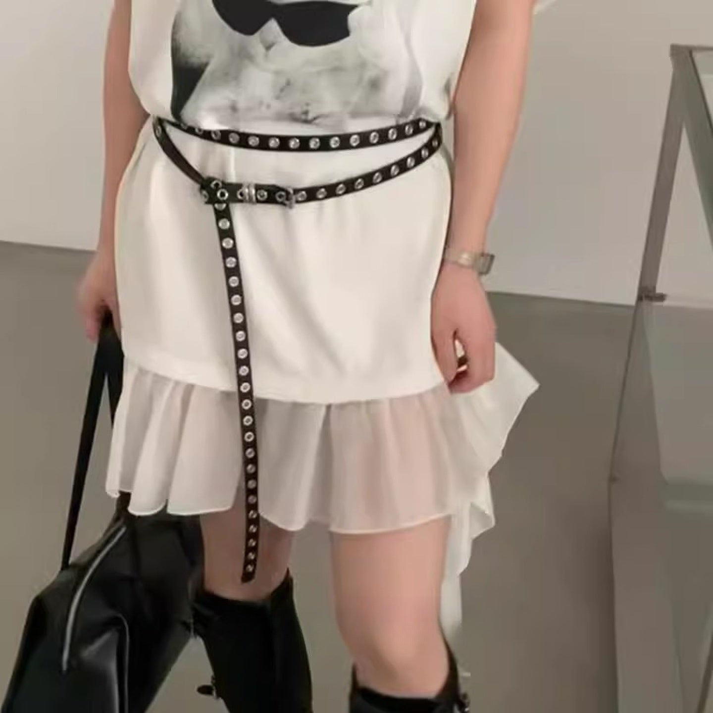 Double Layer Pin Buckle Accessories Leather Belt