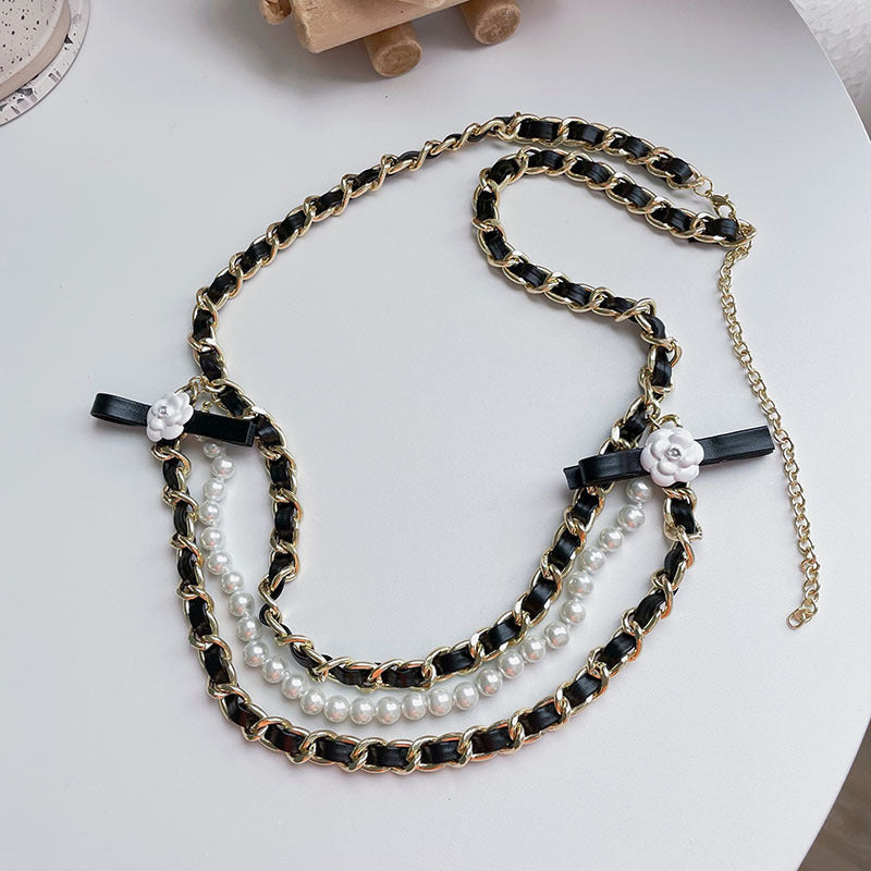 Pearl Waist Chain Female Small Fragrance Accessories Metal