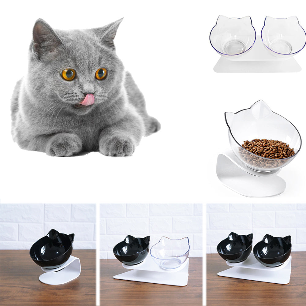 Ezzilife Raised Cat Food Bowl – Protects Neck & Spine