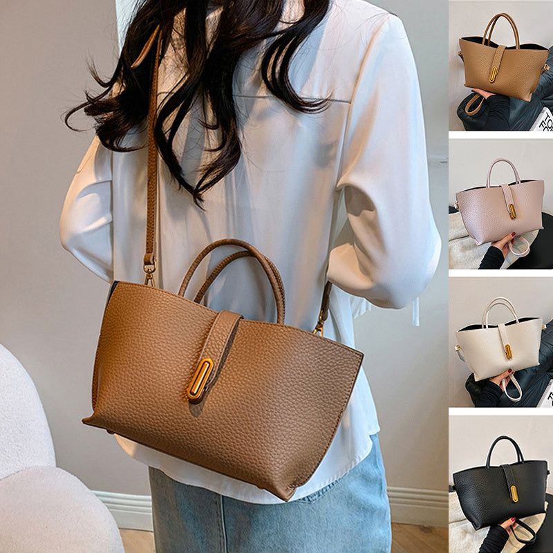 Trendy Litchi Zipper Tote Bag for Women