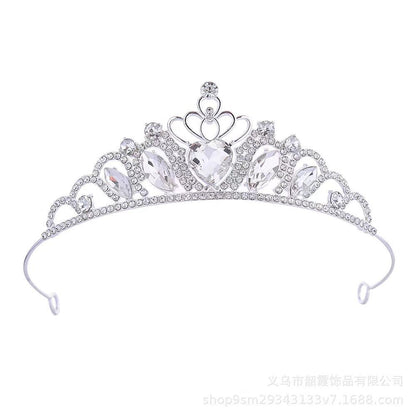 Children Crystal Crown Accessories Ballet Performance Diamond Updo Headband
