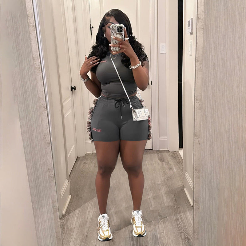 European And American Style Sexy Slim-fit Short Embroidered Top