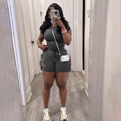 European And American Style Sexy Slim-fit Short Embroidered Top