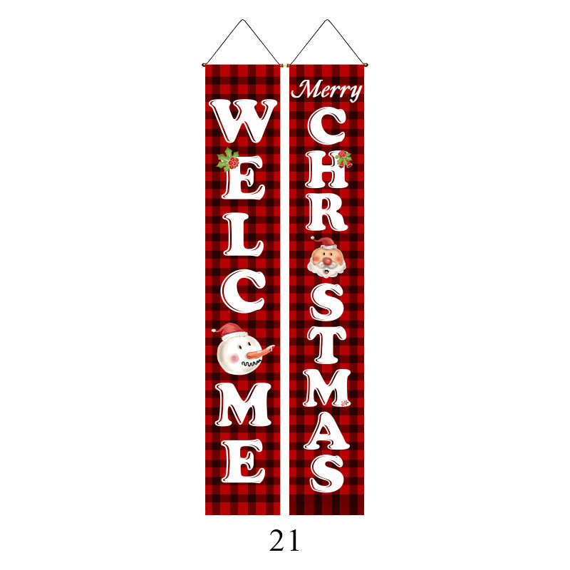 Christmas Couplet Curtain Hanging Cloth Lattice Decoration Hanging Flag