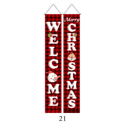 Christmas Couplet Curtain Hanging Cloth Lattice Decoration Hanging Flag