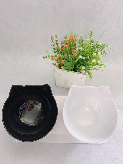 Ezzilife Raised Cat Food Bowl – Protects Neck & Spine