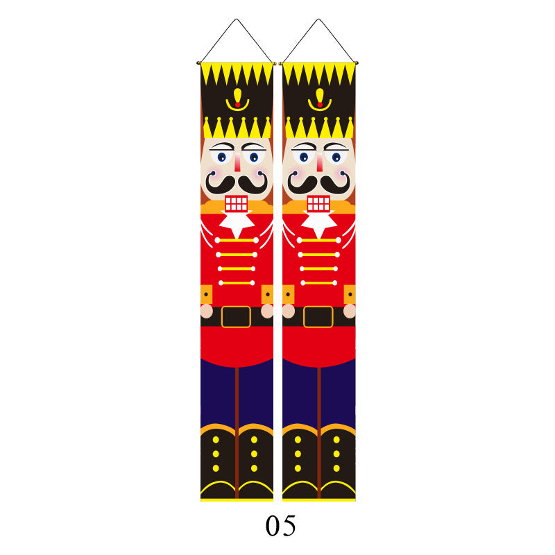 Christmas Couplet Curtain Hanging Cloth Lattice Decoration Hanging Flag