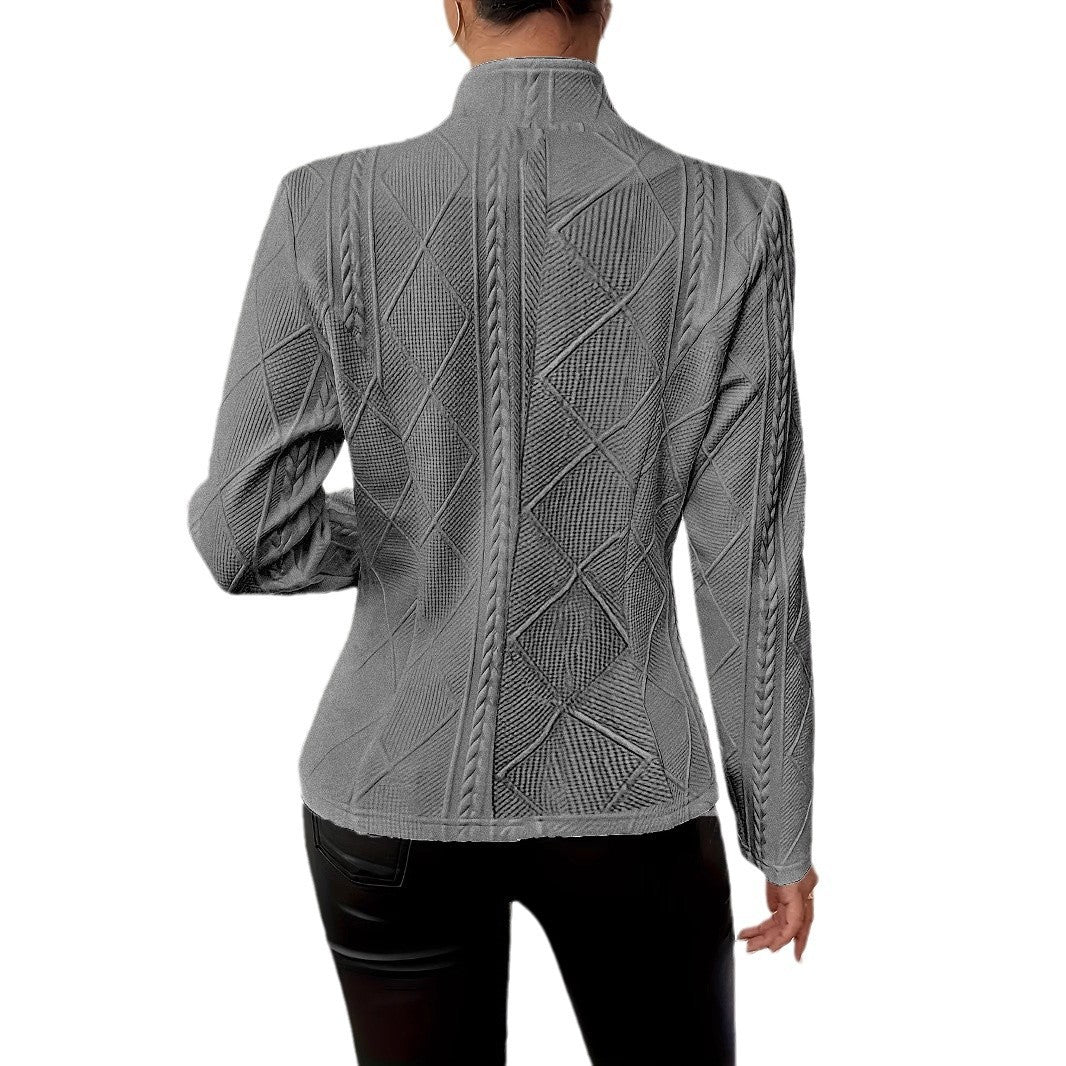 Stand Collar Blazer – Elegant Slim Fit Suit Jacket