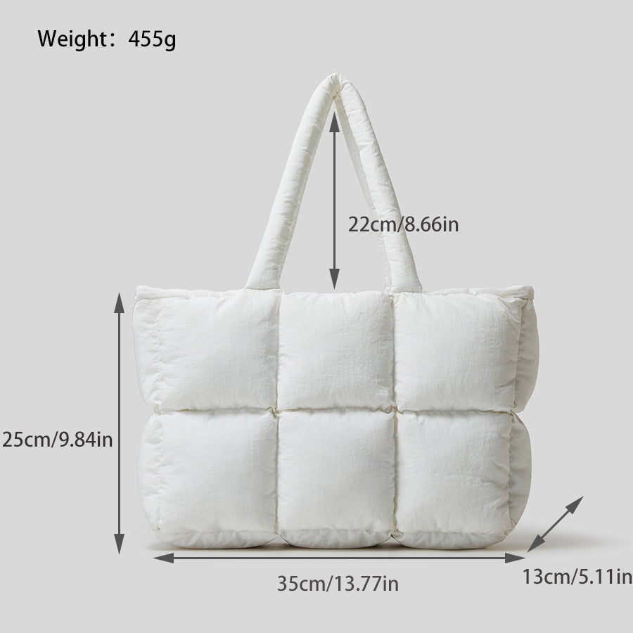 Measurements for Puffy Cotton Handbag Soft Quilted Shoulder Bag for Women