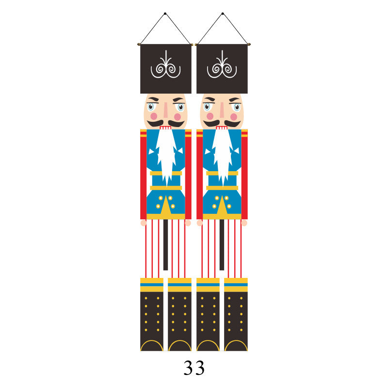 Christmas Couplet Curtain Hanging Cloth Lattice Decoration Hanging Flag