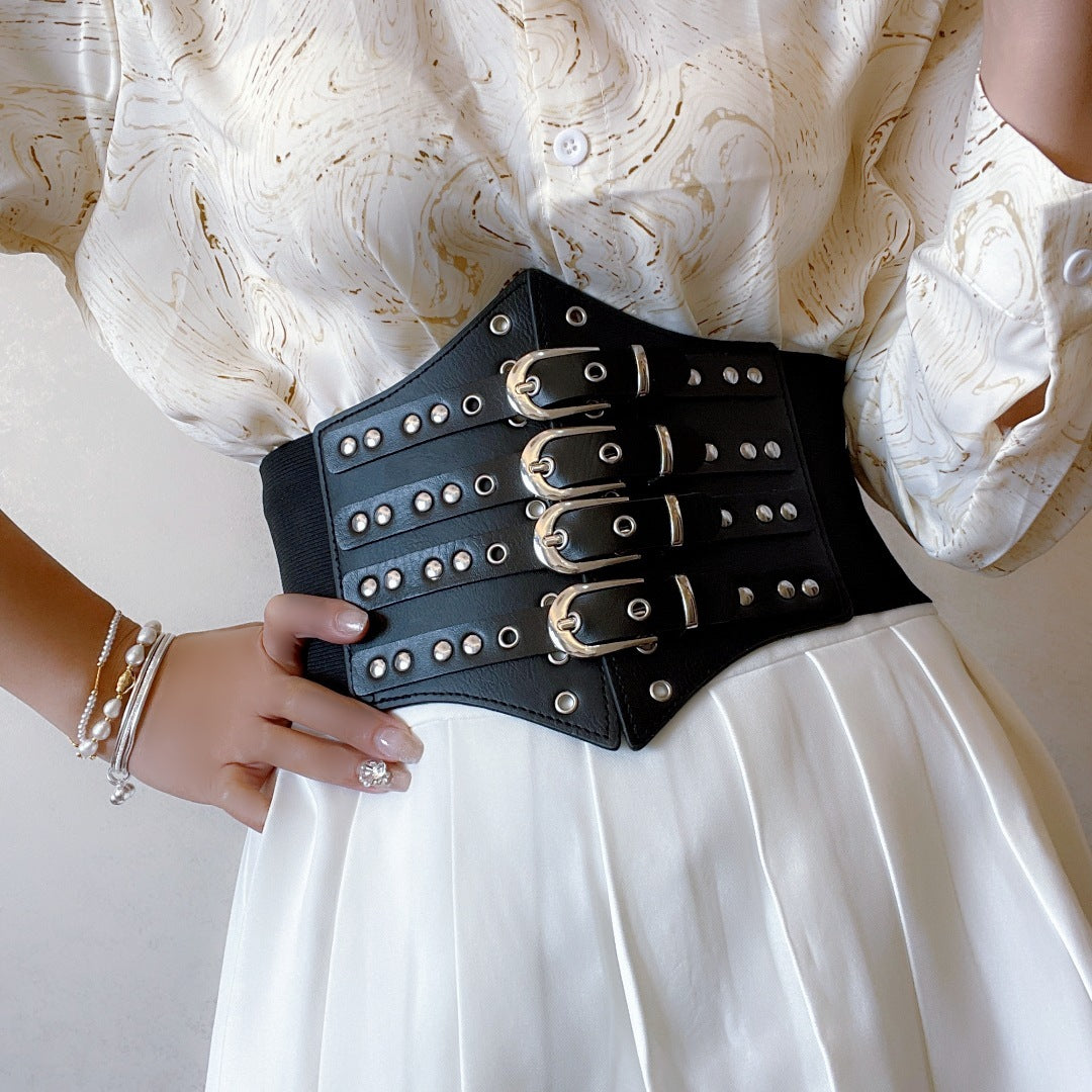 Wide Belt Punk Hip Hop Decorative Belt Nightclub Accessories