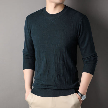 Spring And Autumn Middle-aged Men's Solid Color Sweater