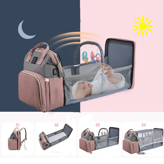 Crib Backpack – Multi-Function Nappy Bag for Moms