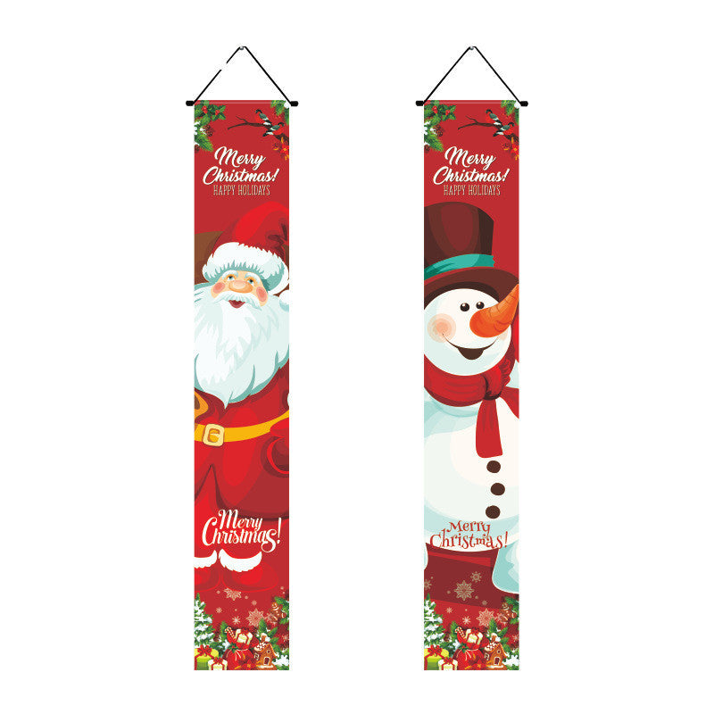 Christmas Couplet Curtain Hanging Cloth Lattice Decoration Hanging Flag