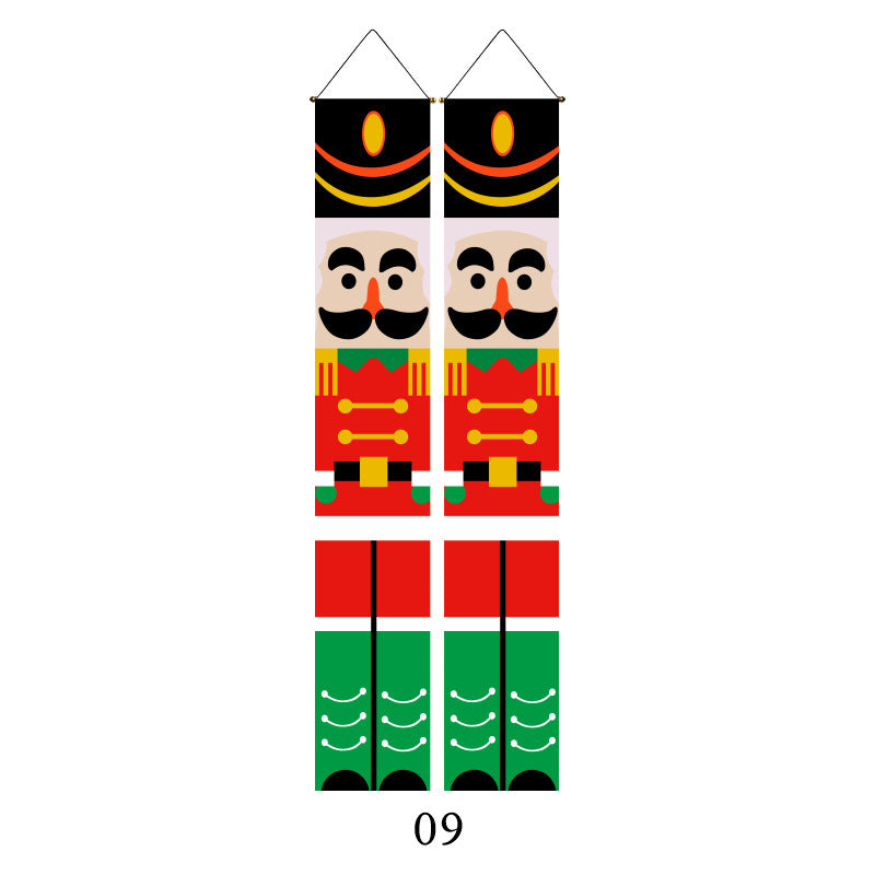 Christmas Couplet Curtain Hanging Cloth Lattice Decoration Hanging Flag