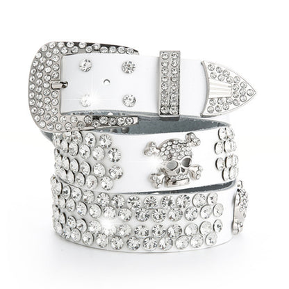 Women's Belt With Diamond Genuine Leather Accessories Rhinestone