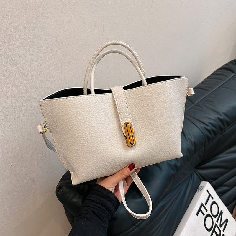 Trendy Litchi Zipper Tote Bag for Women