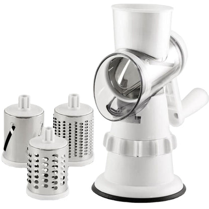 3 in 1 vegetable cutter as shown showcasing different pieces for use
