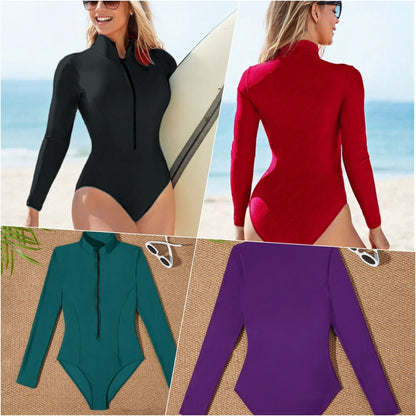 Outdoor Sports Long Sleeve Triangle One-piece Swimsuit