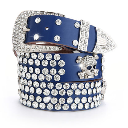 Women's Belt With Diamond Genuine Leather Accessories Rhinestone
