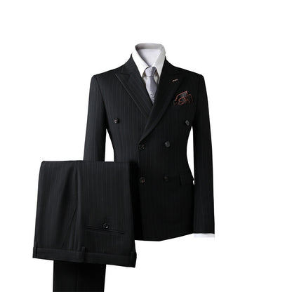 Double Breasted Stripes Suit Men's Suits