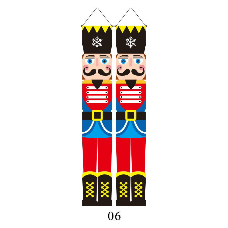 Christmas Couplet Curtain Hanging Cloth Lattice Decoration Hanging Flag