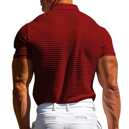 Short Sleeve Polo – Lightweight Waffle Style for Men