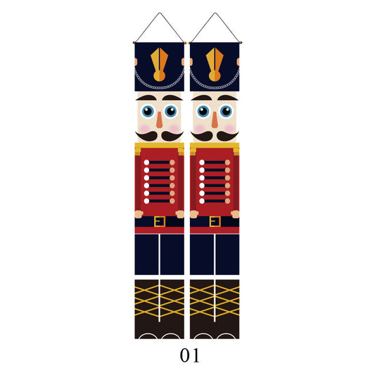 Christmas Couplet Curtain Hanging Cloth Lattice Decoration Hanging Flag