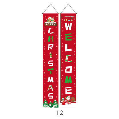 Christmas Couplet Curtain Hanging Cloth Lattice Decoration Hanging Flag