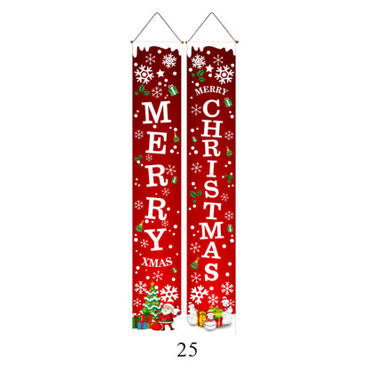 Christmas Couplet Curtain Hanging Cloth Lattice Decoration Hanging Flag
