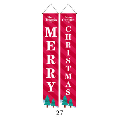 Christmas Couplet Curtain Hanging Cloth Lattice Decoration Hanging Flag