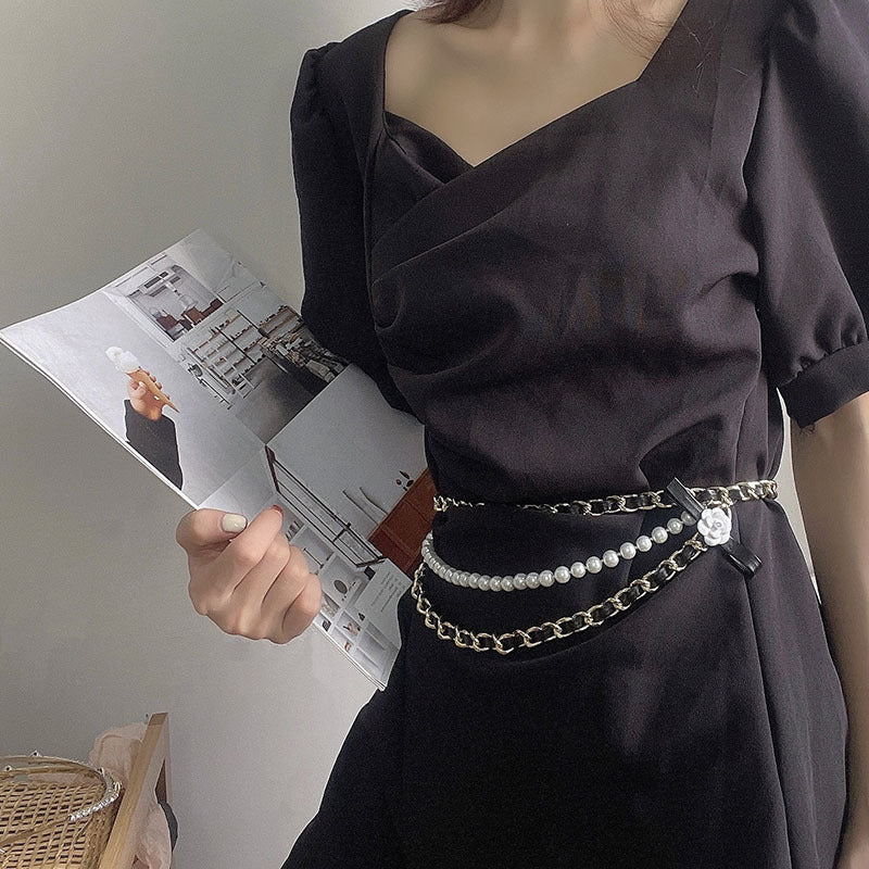 Pearl Waist Chain Female Small Fragrance Accessories Metal