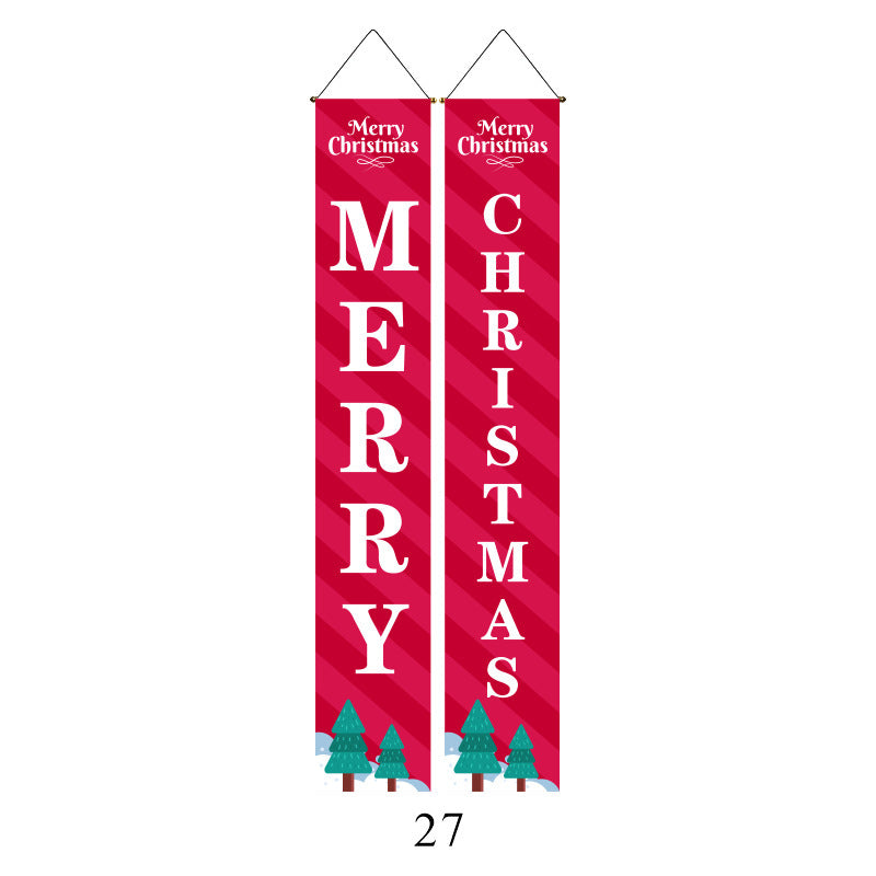 Christmas Couplet Curtain Hanging Cloth Lattice Decoration Hanging Flag