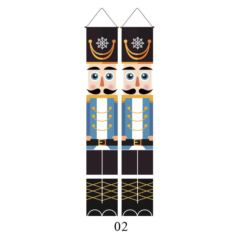 Christmas Couplet Curtain Hanging Cloth Lattice Decoration Hanging Flag