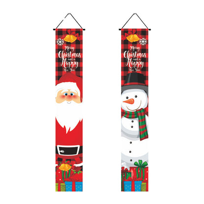 Christmas Couplet Curtain Hanging Cloth Lattice Decoration Hanging Flag