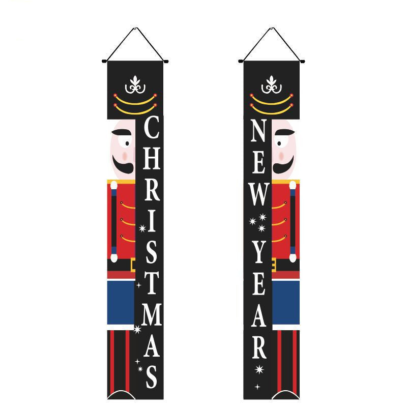 Christmas Couplet Curtain Hanging Cloth Lattice Decoration Hanging Flag