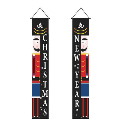 Christmas Couplet Curtain Hanging Cloth Lattice Decoration Hanging Flag