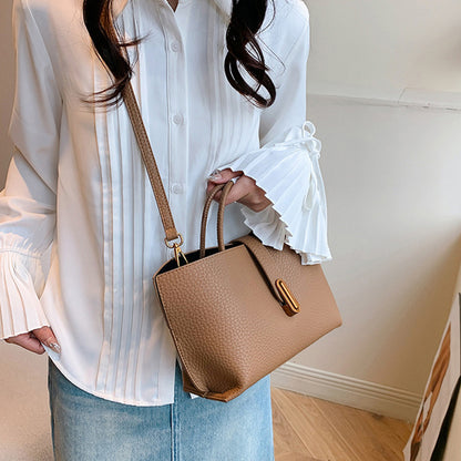 Trendy Litchi Zipper Tote Bag for Women