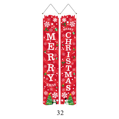 Christmas Couplet Curtain Hanging Cloth Lattice Decoration Hanging Flag
