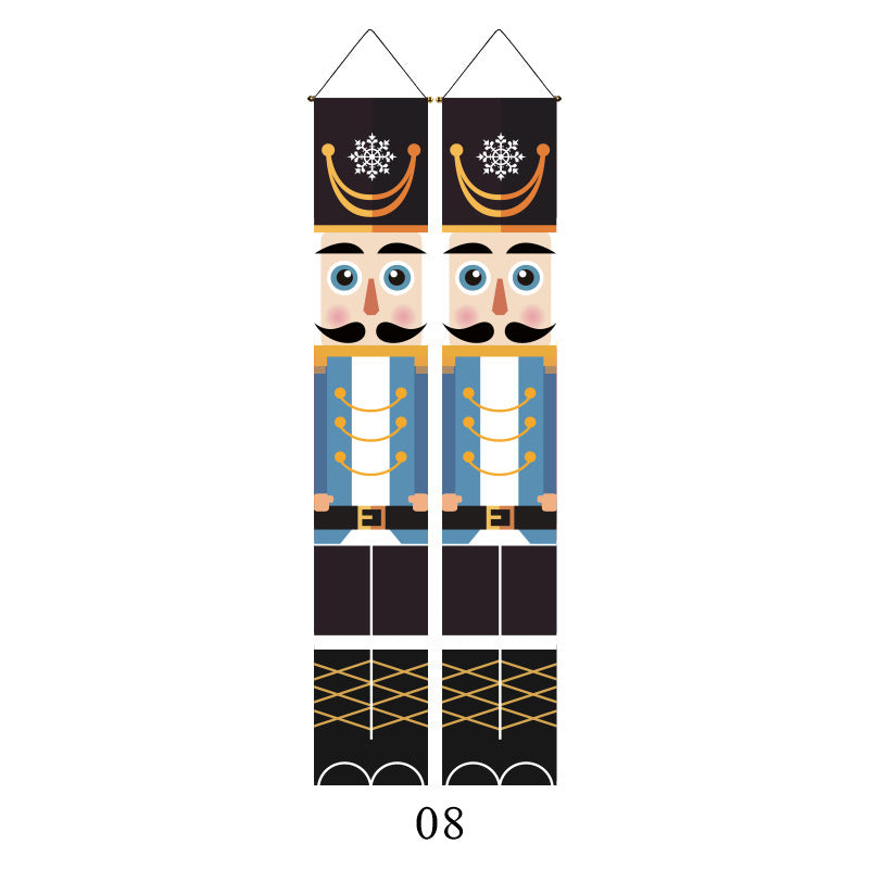 Christmas Couplet Curtain Hanging Cloth Lattice Decoration Hanging Flag