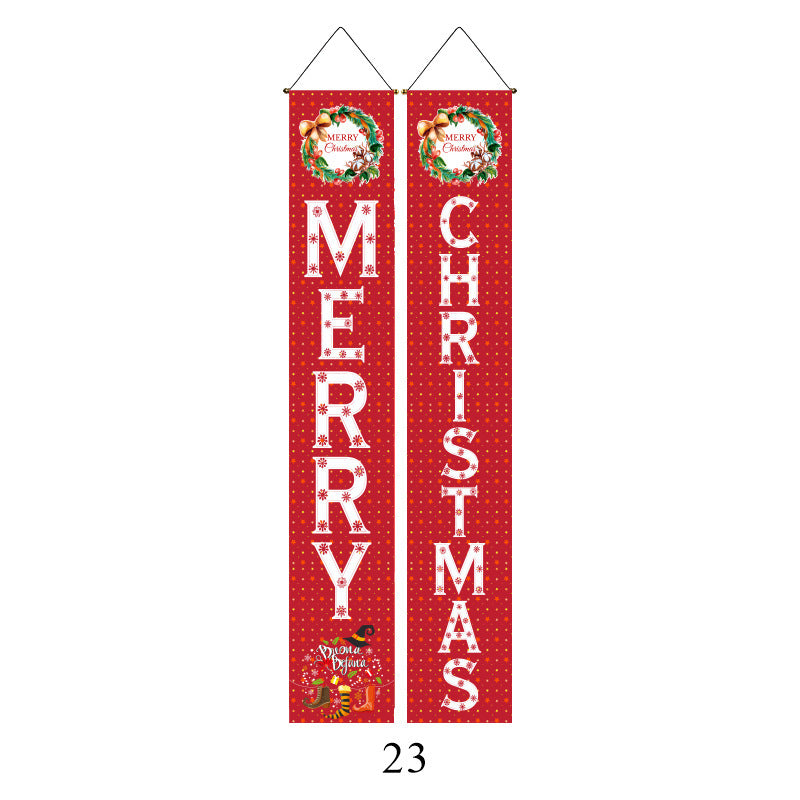Christmas Couplet Curtain Hanging Cloth Lattice Decoration Hanging Flag