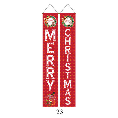 Christmas Couplet Curtain Hanging Cloth Lattice Decoration Hanging Flag