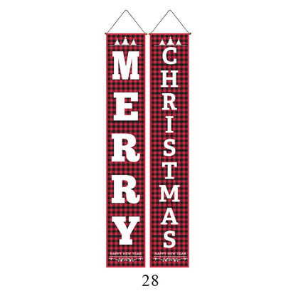 Christmas Couplet Curtain Hanging Cloth Lattice Decoration Hanging Flag