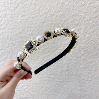 Baroque Vintage Palace Rhinestone Pearl Hair Accessories Metal Wild Out