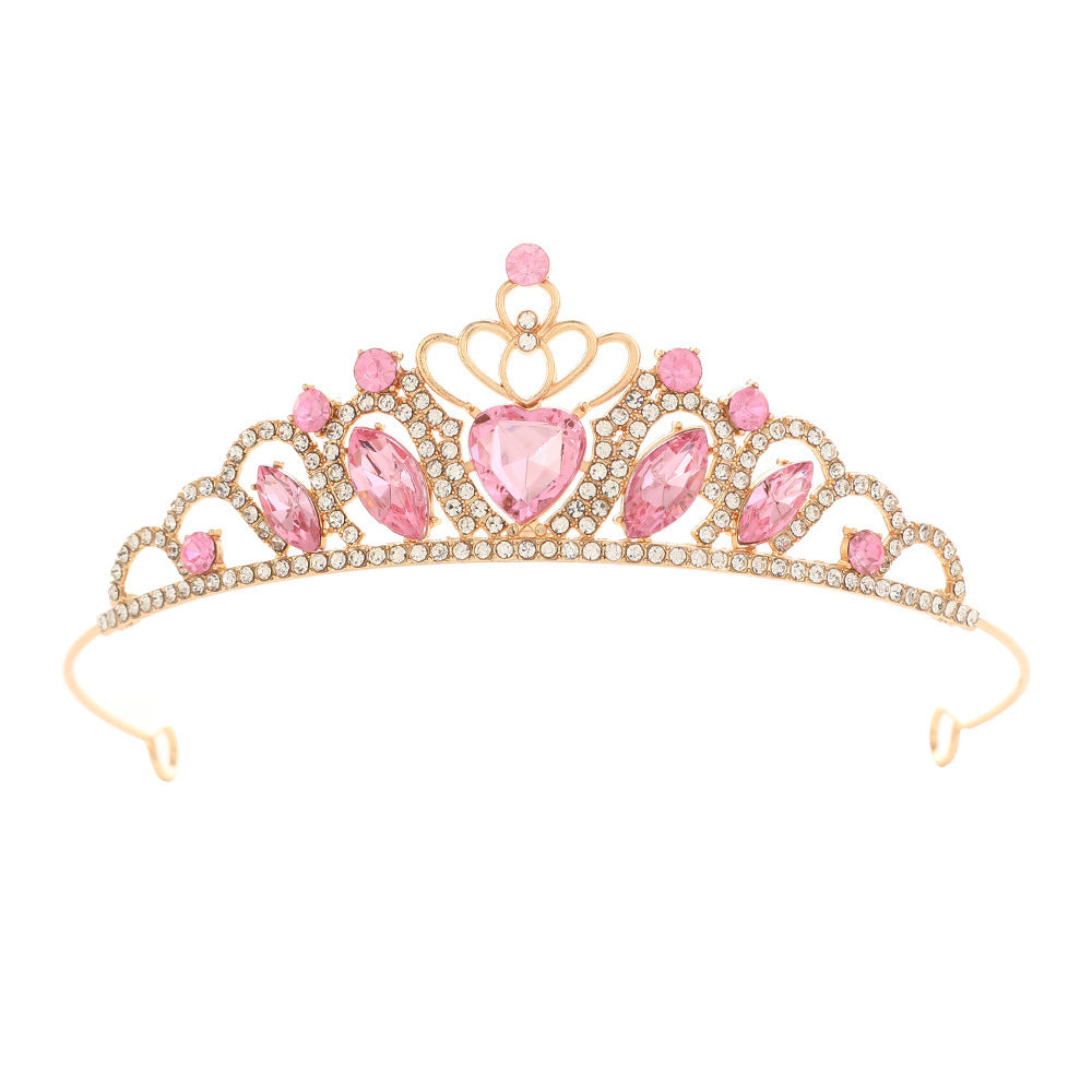 Children Crystal Crown Accessories Ballet Performance Diamond Updo Headband